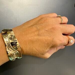 Chico's Brutalist Cuff Bracelet Love Hope Dream Wish